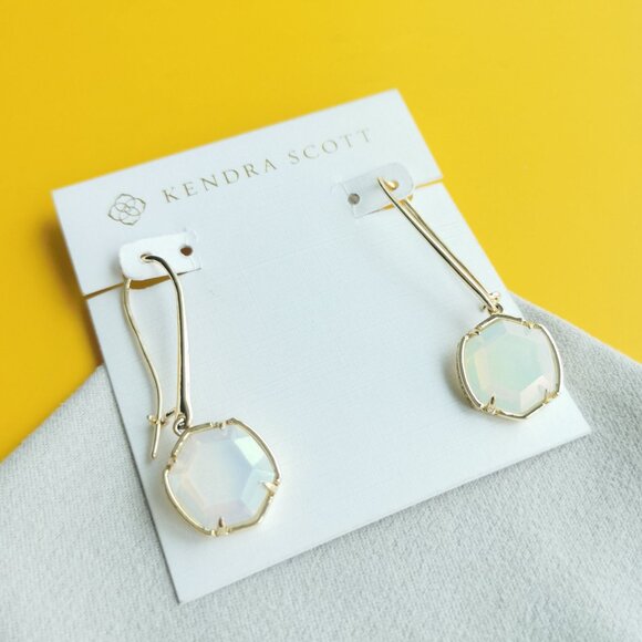 Kendra Scott Davis Gold Opalite Earrings - Picture 2 of 3